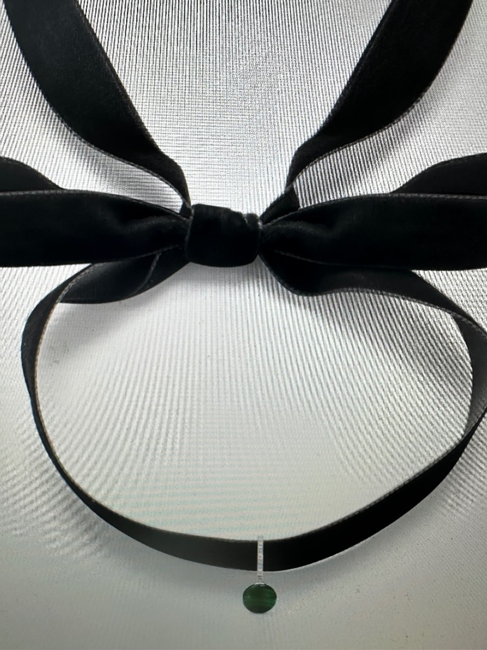 Mateo New York 14kt Black Velvet Malachite & Diamond Choker Necklace